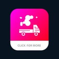 Automobile, Truck, Emission, Gas, Pollution Mobile App Button. Android and IOS Glyph Version