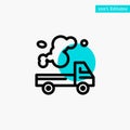 Automobile, Truck, Emission, Gas, Pollution turquoise highlight circle point Vector icon