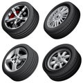 Automobiles wheels bundle Royalty Free Stock Photo