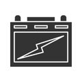 Automotive battery glyph icon