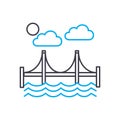 Automotive bridge linear icon concept. Automotive bridge line vector sign, symbol, illustration.