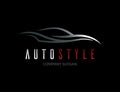 Automotive car logo design with abstract sports vehicle silhouette Royalty Free Stock Photo