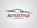 Automotive car logo design with abstract sports vehicle silhouette Royalty Free Stock Photo