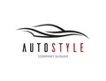 Automotive car logo design with abstract sports vehicle silhouette Royalty Free Stock Photo