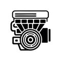 Automotive Engine Black Icon Royalty Free Stock Photo