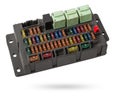 Automotive fuses box in different colors and each color is responsible for the specific value of the protection defined in amperes