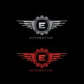 Automotive Gear Wing E Letter Logo