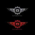 Automotive Gear Wing G Letter Logo