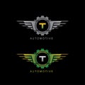 Automotive Gear Wing T Letter Logo
