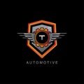 Automotive Gear Wing T Letter Logo Royalty Free Stock Photo