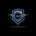 Automotive Gear Wing W Letter Logo Royalty Free Stock Photo