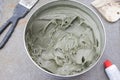 Automotive glass fiber putty. Putty for car repair. Putty for car boby repair Royalty Free Stock Photo