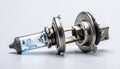 Automotive H4 Halogen Headlight Bulb on White Background Royalty Free Stock Photo