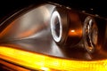 Automotive halogen headlight on sports car Royalty Free Stock Photo