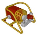 Automotive industrial engine vector or color illustration