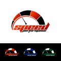 Automotive logo design, speedometer with gear icon vector Royalty Free Stock Photo