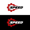 Automotive logo design, speedometer with gear icon vector Royalty Free Stock Photo