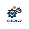 Automotive Unique Circle Gear Icon Logo