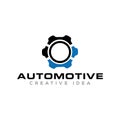 Automotive Unique Circle Gear Icon Logo