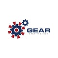 Automotive Unique Circle Gear Icon Logo