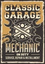 Automotive Mechanic Car Service Repair Installment Signage Poster Retro Rustic