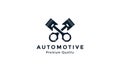 Automotive piston silhouette double logo vector icon illustration design