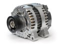 Automotive power generating alternator, generator isolated on white Car parts and car repair service