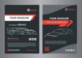 Automotive repair business layout templates, automobile magazine cover, auto repair shop brochure, mockup flyer. Royalty Free Stock Photo