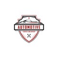 automotive Repair and service emblem logo design idea, best for car shop,garage, spare parts logo premium vector