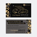 Automotive Service business card template. Car diagnostics and transport repair. Create your own business cards.