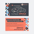 Automotive Service business card template. Car diagnostics and transport repair. Create your own business cards. Royalty Free Stock Photo