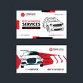 Automotive Service business cards layout templates. Create your own business cards. Royalty Free Stock Photo