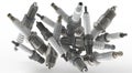 Automotive spark plugs 3D illustration