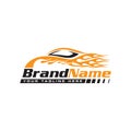 Automotive speed car with flame logo