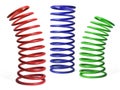 Automotive suspension red springs on a white background