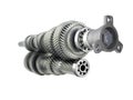 Automotive transmission gearbox Gears inside on white background 3d render without shadow