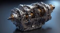 Automotive transmission gearbox with lots of details