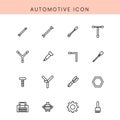 Automotive and repair line icon set, mechanical vector illustration.