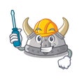 Automotive viking helmet in the a cartoon