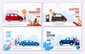 Automotive Webpage Banner Set Offer Eco Transport Royalty Free Stock Photo