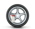 Automotive wheel with a tag