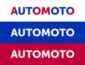 Automoto logo. blue red white auto and moto logotype vector design. your brand name Royalty Free Stock Photo
