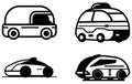 Autonomous Automobile linear icon. Self Driving Car vector concept outline symbol Royalty Free Stock Photo