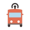 Autonomous Bus - Flat colored icon - Red