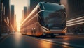 Autonomous Bus. Futuristic Public Transportation.