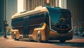 Autonomous Bus. Futuristic Public Transportation.