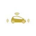 Autonomous car glyph icon vector on white background Royalty Free Stock Photo