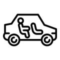 Autonomous car icon, outline style