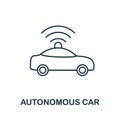 Autonomous Car icon. Simple element from technology collection. Line Autonomous Car icon for templates, infographics and Royalty Free Stock Photo