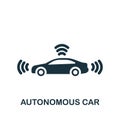 Autonomous Car icon. Monochrome simple icon for templates, web design and infographics Royalty Free Stock Photo